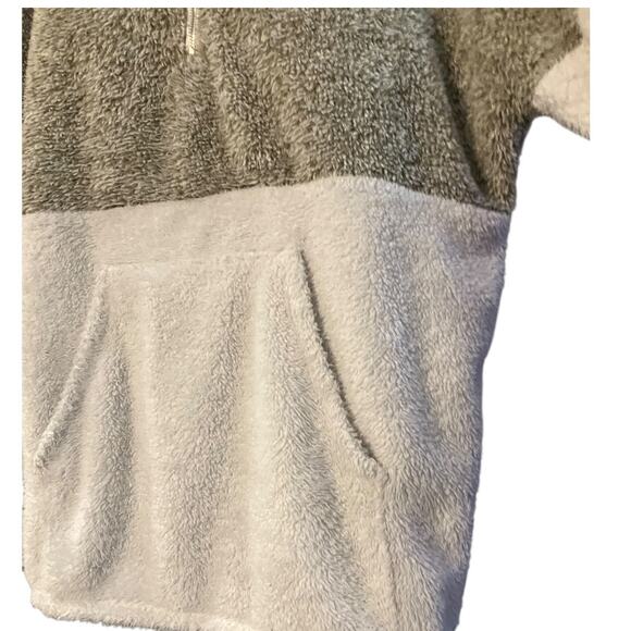 Coco & Main Women's Multicolor Sherpa Fleece 1/4 Zip Pullover Front Pocket SZ XL - Picture 5 of 8